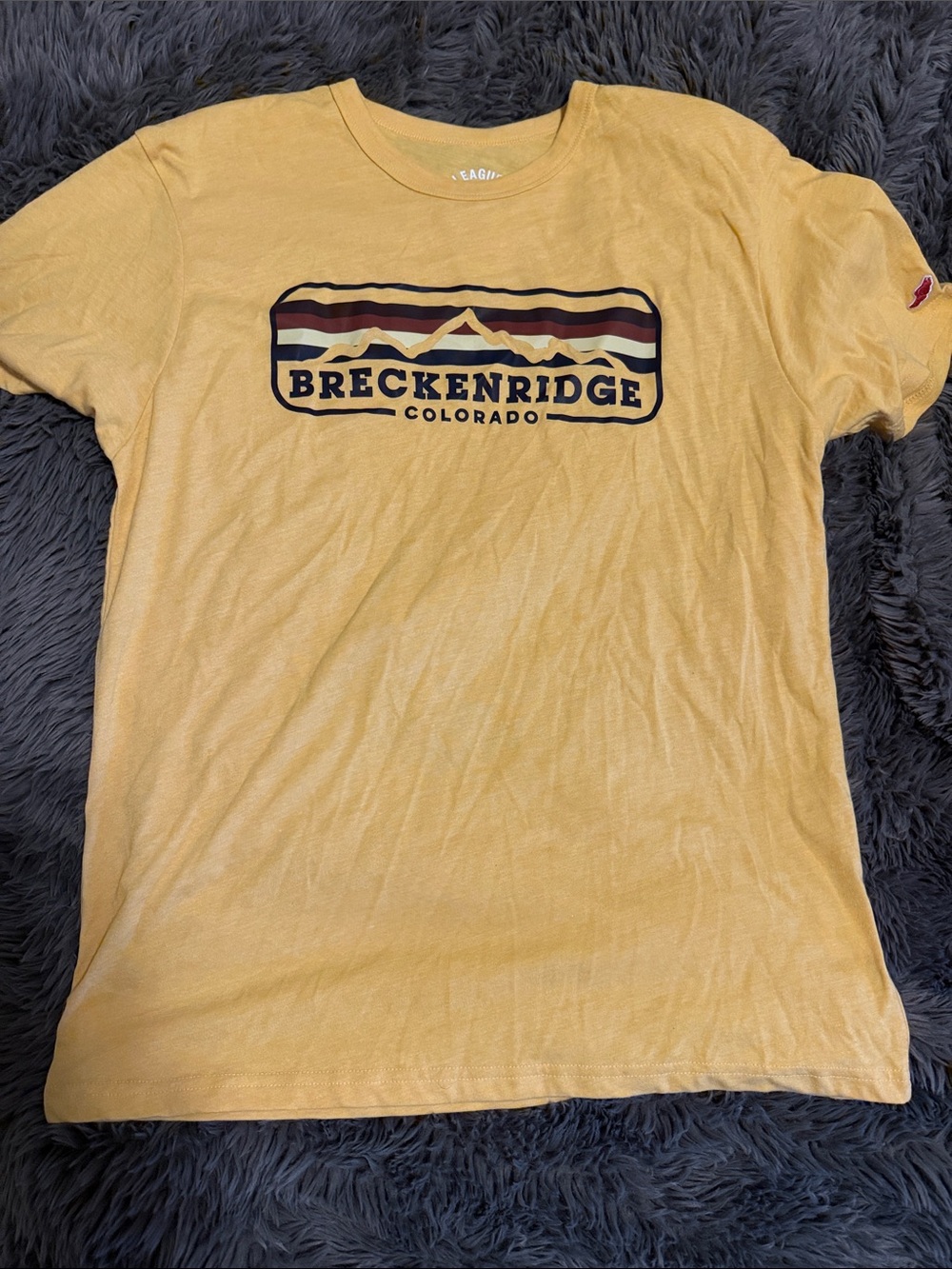 breckenridge Yellow Graphic Mountain Logo Short Sleeve Tee